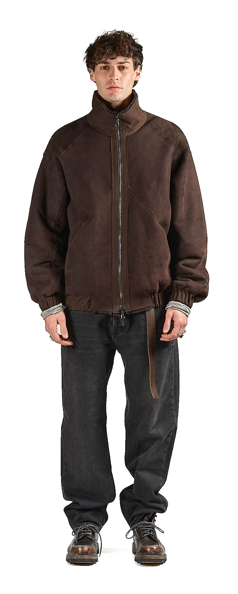 DANIELE BASTA LEATHER AND SILVER JACKET